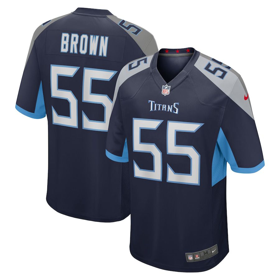 Men Tennessee Titans 55 Jayon Brown Nike Navy Game NFL Jersey
